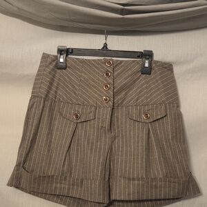 Stylish Brown Striped Women's Shorts